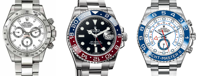 The Rolex Daytona, GMT-Master II and Yachtmaster II